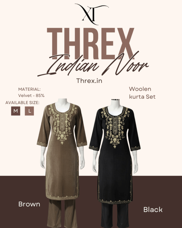 Women’s Winter Suit | Soft Woollen Kurti Set with Embroidery | Stylish & Comfortable Winter Wear